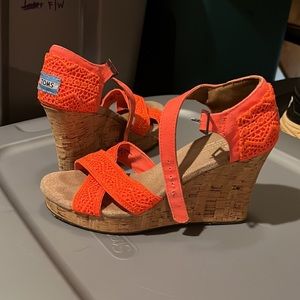 Neon Pink Tom’s Wedges